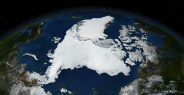 Fotografía satélite del Ártico